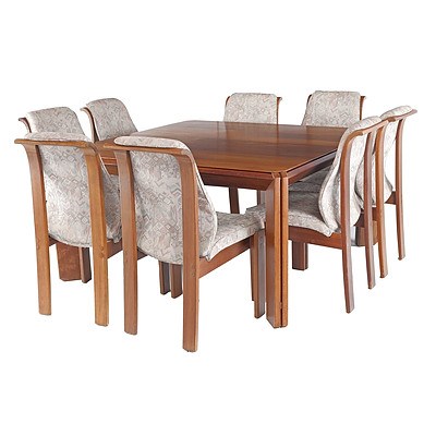 Quality Vintage Catt Furniture WA Jarrah and Hardwood Dining Table and Eight Chairs