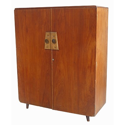 Sri Lankan Modernist Small Low Wardrobe, Terry Jonklaas Commission Circa 1948 (One of a Pair)