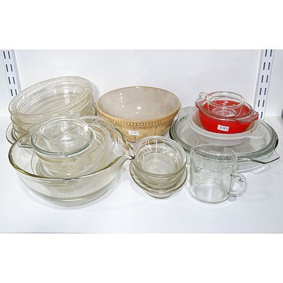 Various Ceramic and Glass Kitchenware, Including Pyrex, Duroven and More