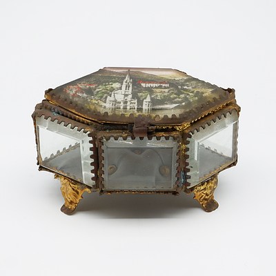 Vintage Ormolu and Faceted Glass Jewellery Box