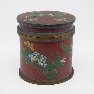 Chinese Cloisonne Enamel Container, 20th Century
