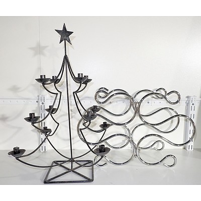 Wine Rack and a Christmas Candle Stand