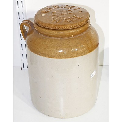 Antique Ranipet EID Ware Glazed Stoneware Jar
