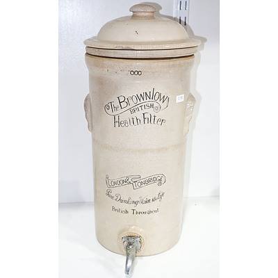 Antique British Stoneware 'The Brownlow Health Filter'