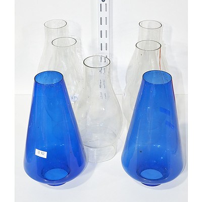 Collection of Storm Lantern Glass Chimneys