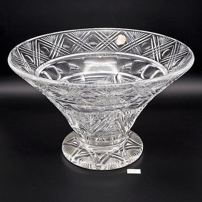 Large Signed Webb and Corbett Cut Crystal Bowl