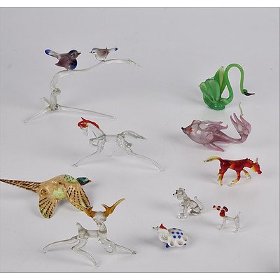 Collection of Hand Blown Glass Animals