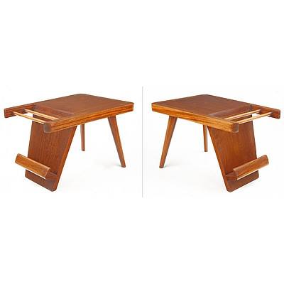 Sri Lankan Modernist Pair of Side Tables, Terry Jonklaas Commission Circa 1948