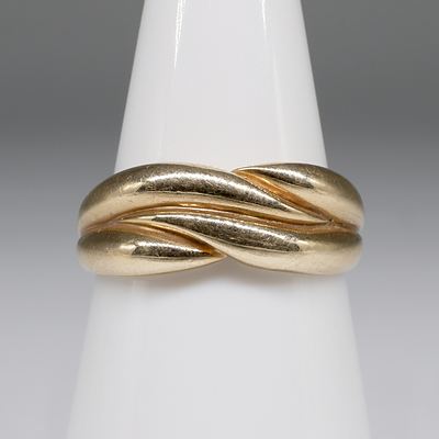 9ct Yellow Gold Swirl Ring, 2.3g