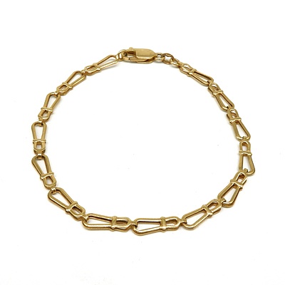 9ct Yellow Gold Fancy Link Bracelet, 3.1g