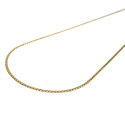 9ct Yellow Gold Filed Curb Link Chain, 1.3g