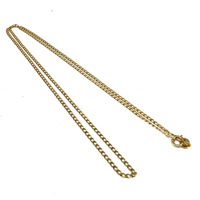 9ct Yellow Gold Filed Curb Link Chain, 1.3g