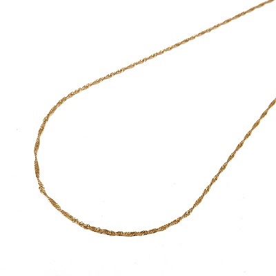 9ct Yellow Gold Twisted Rope Chain, 1.3g