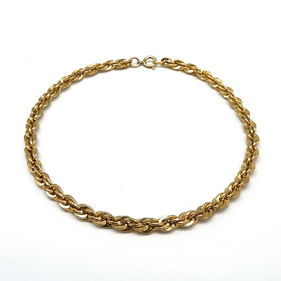 Gold Plated Twisted Rope Chain