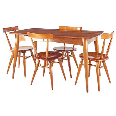 Fred LOWEN (1919-2005) Dining Table and Four DC Chairs Designed 1948, Fabricated 1950 by Fler