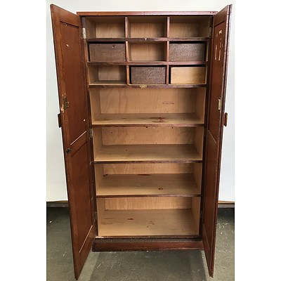 Circa 1960's Solid Timber Stationary Cupboard