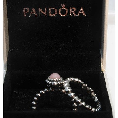 Pair of Pandora Sterling Silver Rings