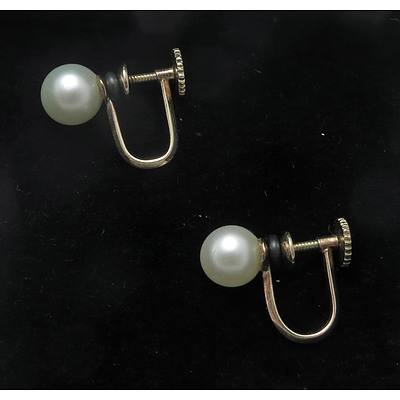 14ct Rose Gold Pearl Earrings