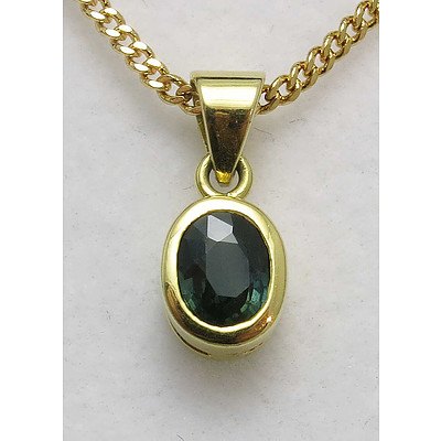 14ct Gold Sapphire Pendant