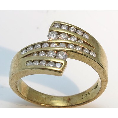 9ct Gold Diamond Channel Ring