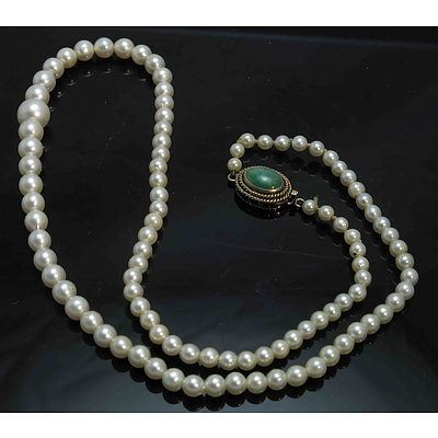 Graduated Necklace Of Akoya Cultured Pearls 3.0-7.7mm