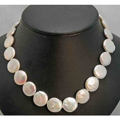 Coin"" Pearl Necklace