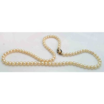 Vintage Necklace of Akoya (Japanese Sea Water) Cultured Pearls