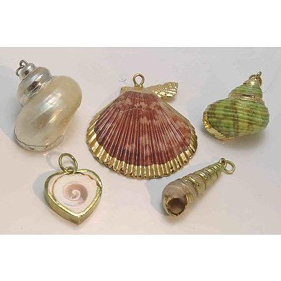 Collection of 5 Shell Pendants
