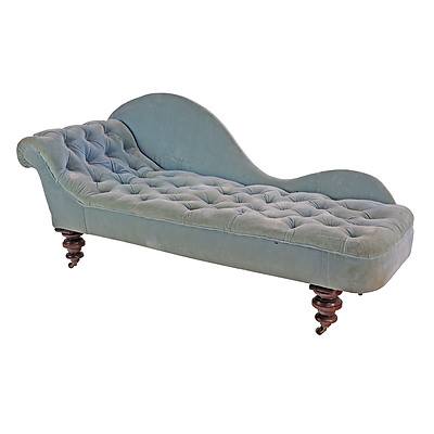 Victorian Deep Buttoned Chaise Lounge, Late 19th Century