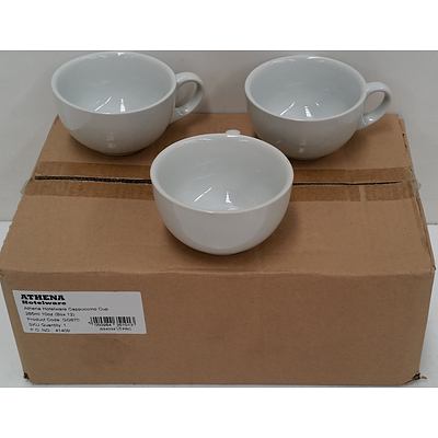 Athena Hotel Ware Commercial 285ml Ceramic Cappuccino Cups - Lot of 130 - Brand New