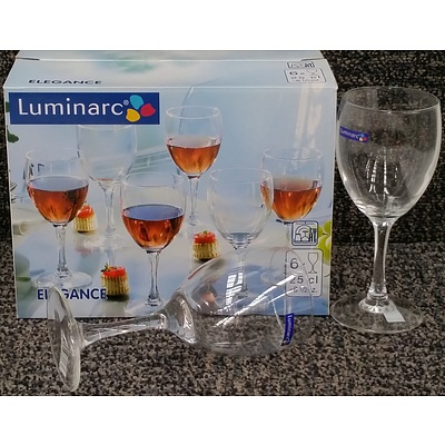 Luminarc Elegance 250ml Stemmed Wine Glasses - Lot of 48 - Brand New
