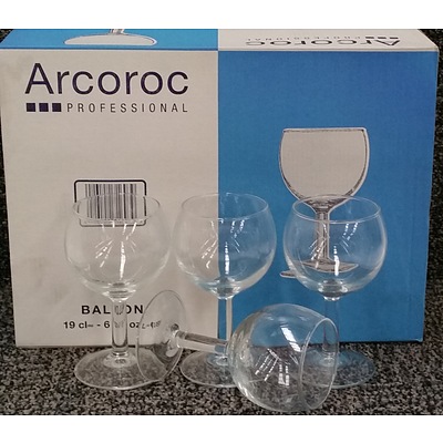 Arcoroc 19cl Balloon Glasses - Lot of 72 - Brand New