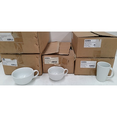 Olympia Whiteware Commercial Cups and Mugs - Lot of 59 - Brand New