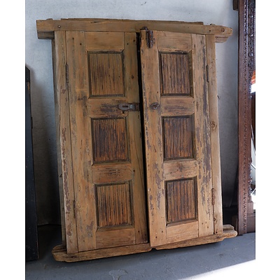 Antique Timber Window Shutters with Frame