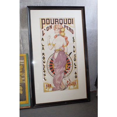 Large Framed Reproduction French Salon Print