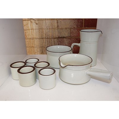 Eight Pieces of Vintage Denby Stoneware
