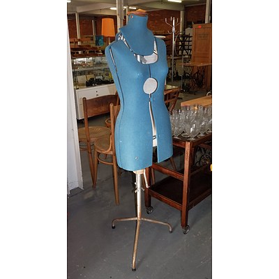Vintage Dressmakers Dummy on Metal Stand