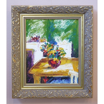 Original Floral Still Life - Oil on Canvas- in Gilded Frame