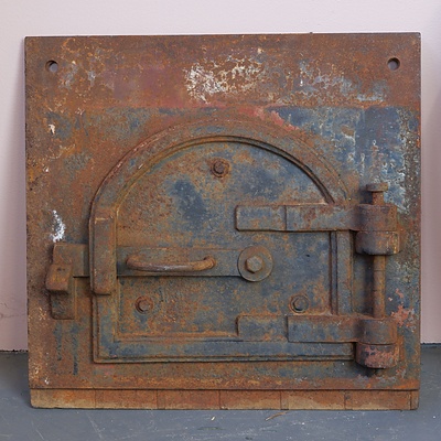 Antique Cast Iron Furnace Door