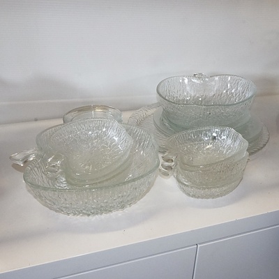 Quantity of Retro Glass Servings Bowls and Platters