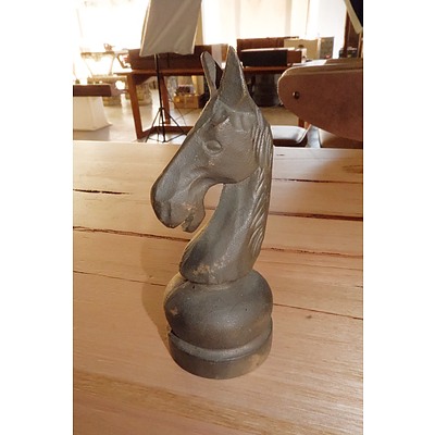 Vintage Cast Brass Horse Head Paper Weight