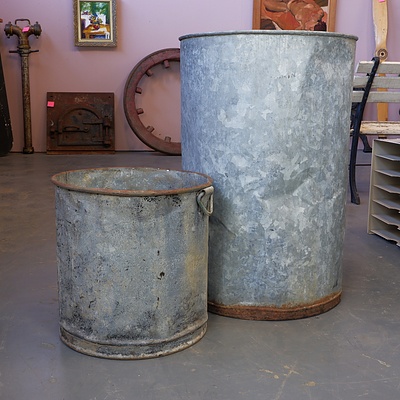 Two Vintage Galvanised Tubs