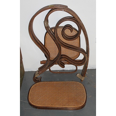 Vintage Bentwood Rocking Chair - Unassembled with Rattan Seat