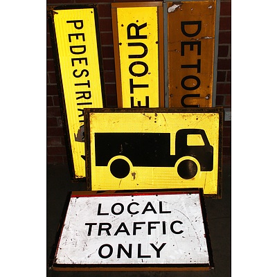 Five Vintage Road/Traffic Signs
