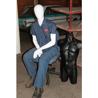 Seated Full Bodied Male Mannequin in West End Uniform a Male Torso Mannequin