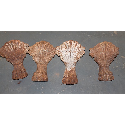 Set of Four Antique Cast Iron Bath Claw Feet