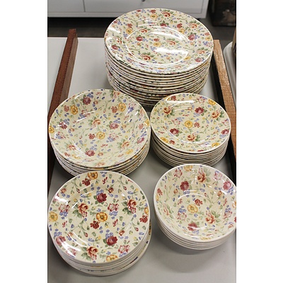Forty-Seven Pieces of Churchill Floral Pattern Dinner Ware