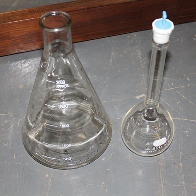 Two Vintage Laboratory Flasks