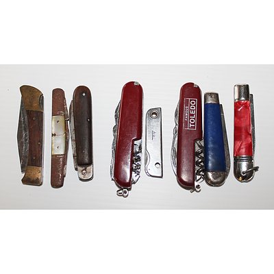 Eight Vintage Pocket Knives