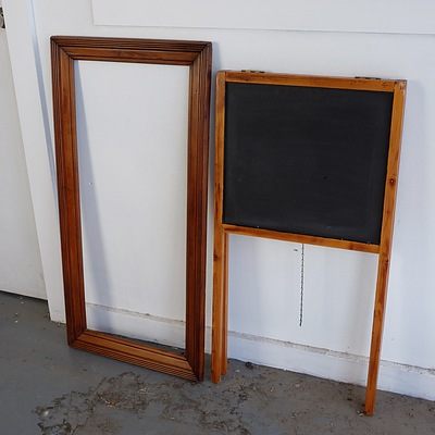 Vintage Kauri Pine Frame and Vintage Children's Blackboard